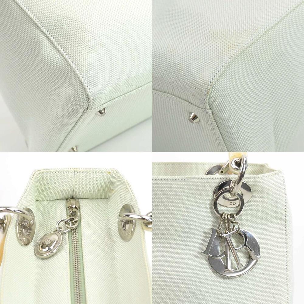 Christian Dior Lady Dior Canvas Shoulder Bag Green Orange - Picture 4 of 5